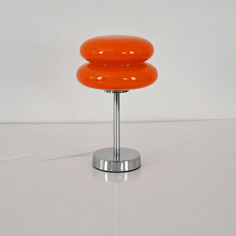 Lampe de table LED en verre et fer USB champignon rond créatif contemporain pour salon 
