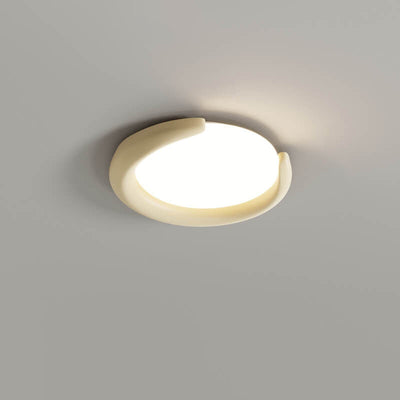 Nordic Crescent Moon Round LED Flush Mount Ceiling Light