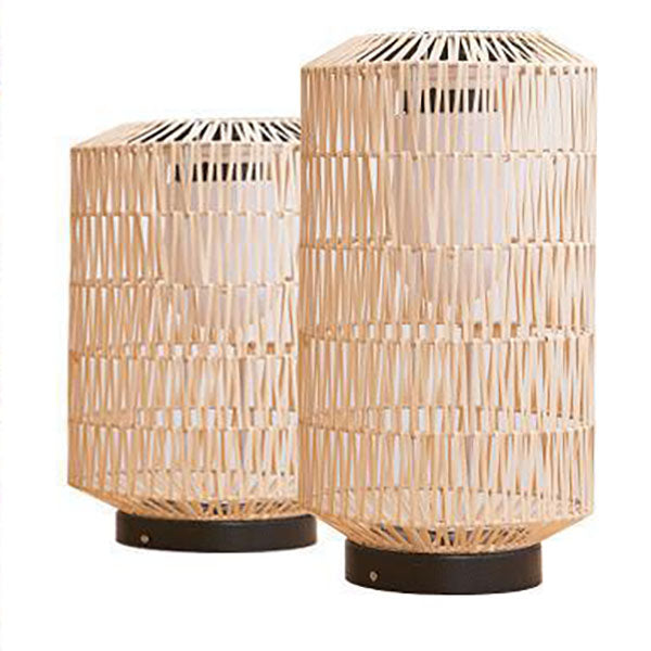 Moderne minimalistische Solar-Eisen-Rattan-Käfig-förmige LED-Außenlandschaftsleuchte für den Garten 