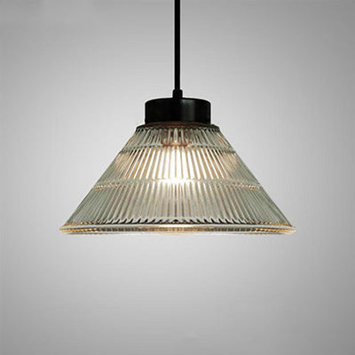 Vintage Industrial Frosted Glass Cone 1-Light Pendant Light