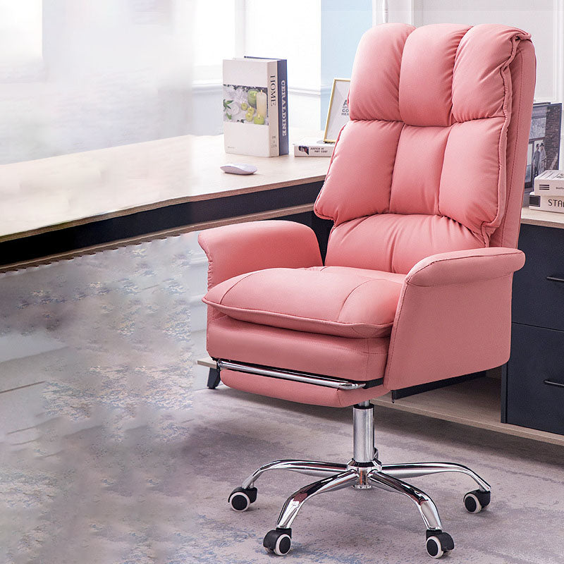 Modern Minimalist Square Rectangular Faux Leather Steel Desk Chair Backrest Armrest For Home Office