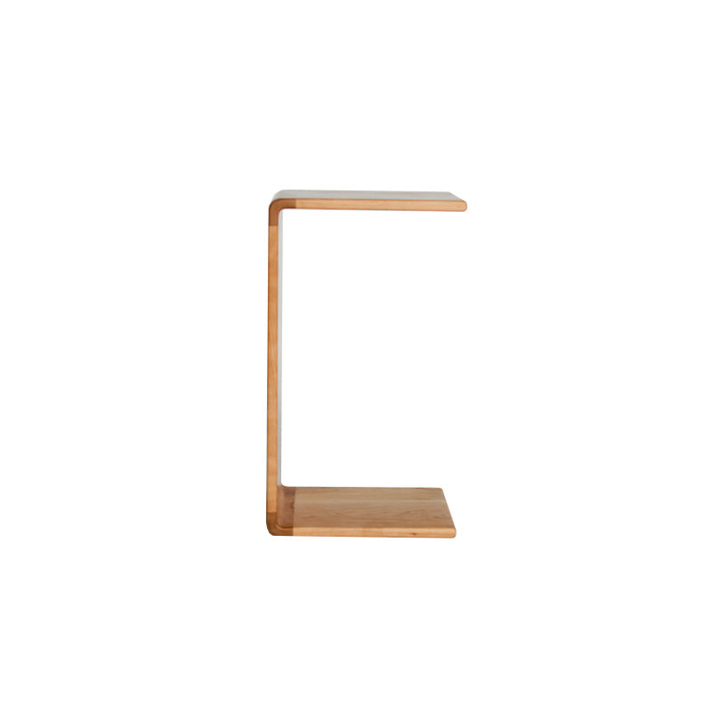 Mesa Auxiliar Cuadrada Rectangular Nórdica Contemporánea en Forma de C de Madera de Nogal para Sala de Estar 