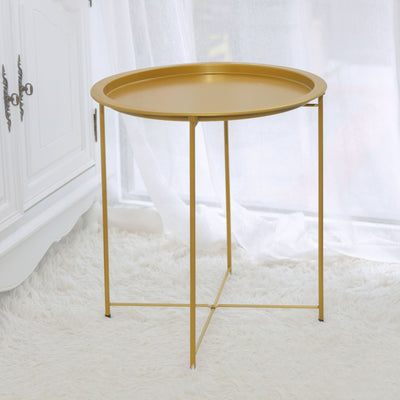 Bandeja de mesa de café redonda minimalista moderna con marco de hierro para sala de estar 