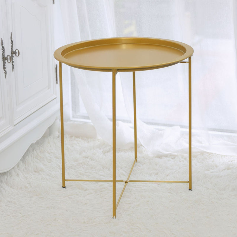 Bandeja de mesa de café redonda minimalista moderna con marco de hierro para sala de estar 