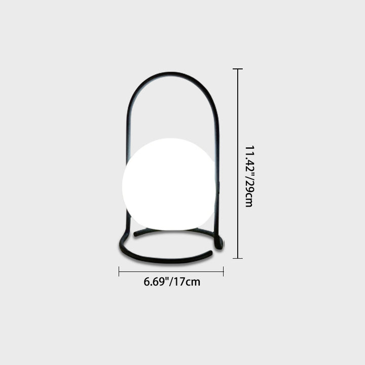Contemporary Nordic Metal PE Ball Egg Cube Cylinder LED Hanging Rechargeable Table Lamp For Bedside