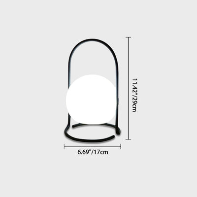 Lampe de table LED suspendue rechargeable en forme de boule, œuf, cube, cylindre en métal nordique contemporain pour chevet 