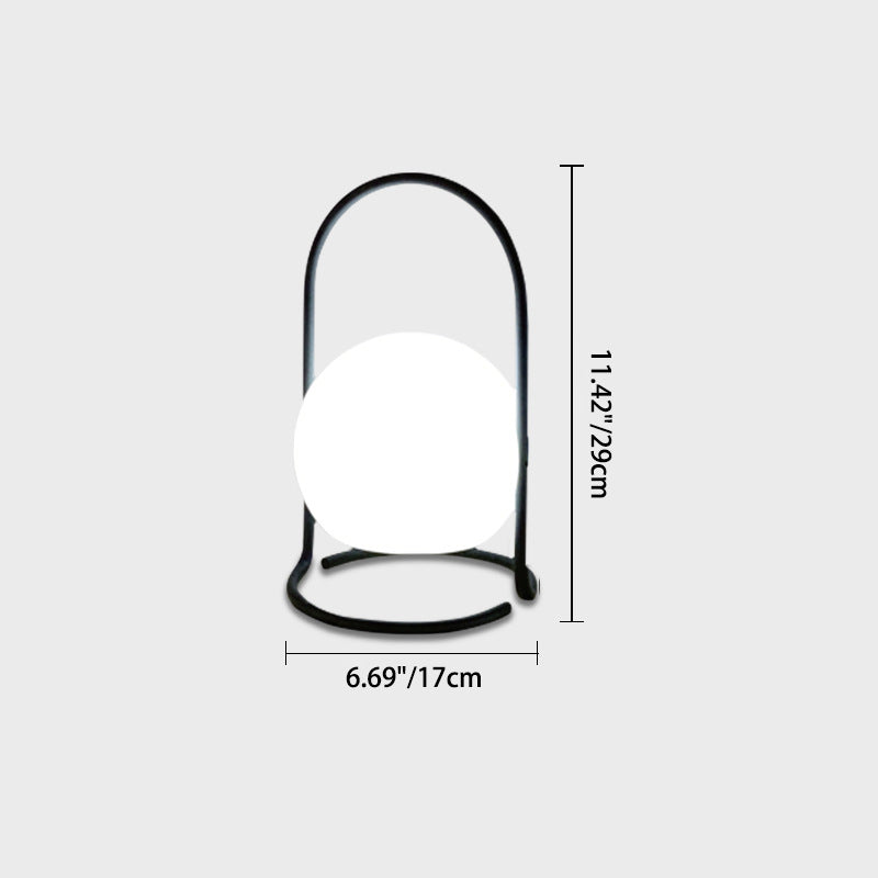 Lampe de table LED suspendue rechargeable en forme de boule, œuf, cube, cylindre en métal nordique contemporain pour chevet 