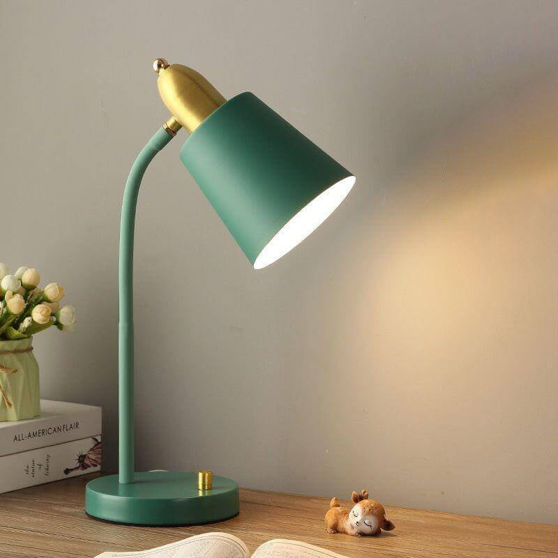 Moderner Macaron Zylinder-Tischlampe aus Schmiedeeisen mit 1 Licht 
