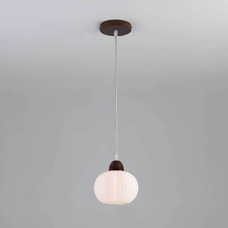 Traditionelle Vintage-Pendelleuchte mit Blumenmotiv aus Massivholz und Acryl, 1-flammig, für das Wohnzimmer 