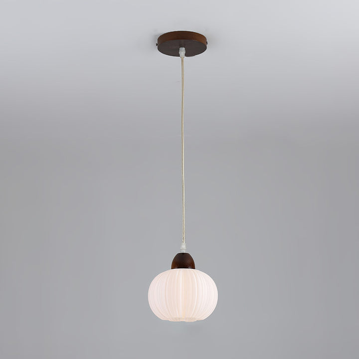 Traditionelle Vintage-Pendelleuchte mit Blumenmotiv aus Massivholz und Acryl, 1-flammig, für das Wohnzimmer 