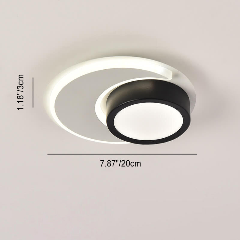 Nordic Minimalist Square Round Geometric Ring Design LED Flush Mount Ceiling Light