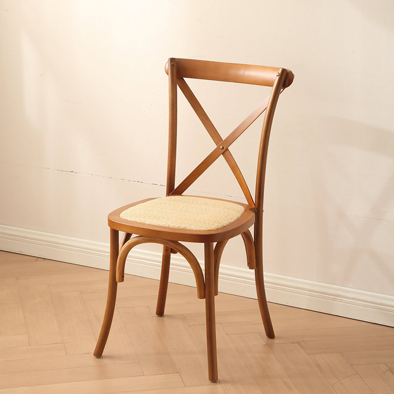 Traditioneller rustikaler Weben Rattan Holz Schwamm runder rechteckiger Esszimmerstuhl Rückenlehne für Esszimmer 