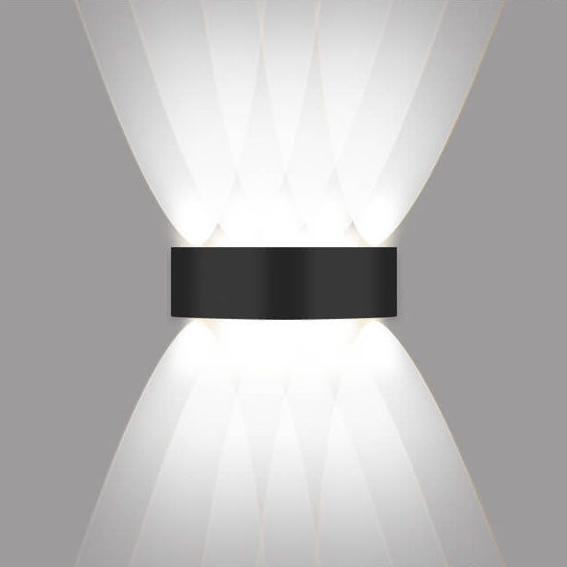 Moderna lámpara de aplique de pared LED para exteriores de aluminio negro impermeable 