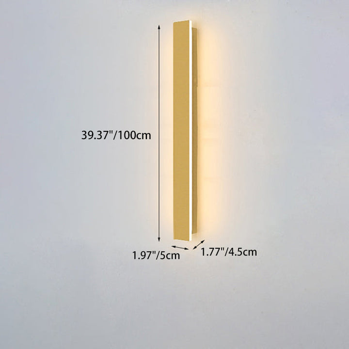 Applique murale LED étanche en fer acrylique, moderne et Simple, longue bande dorée, pour l&