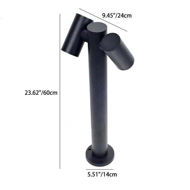 Lumière de jardin extérieure LED en aluminium avec cylindre rond rotatif minimaliste moderne en verre trempé 
