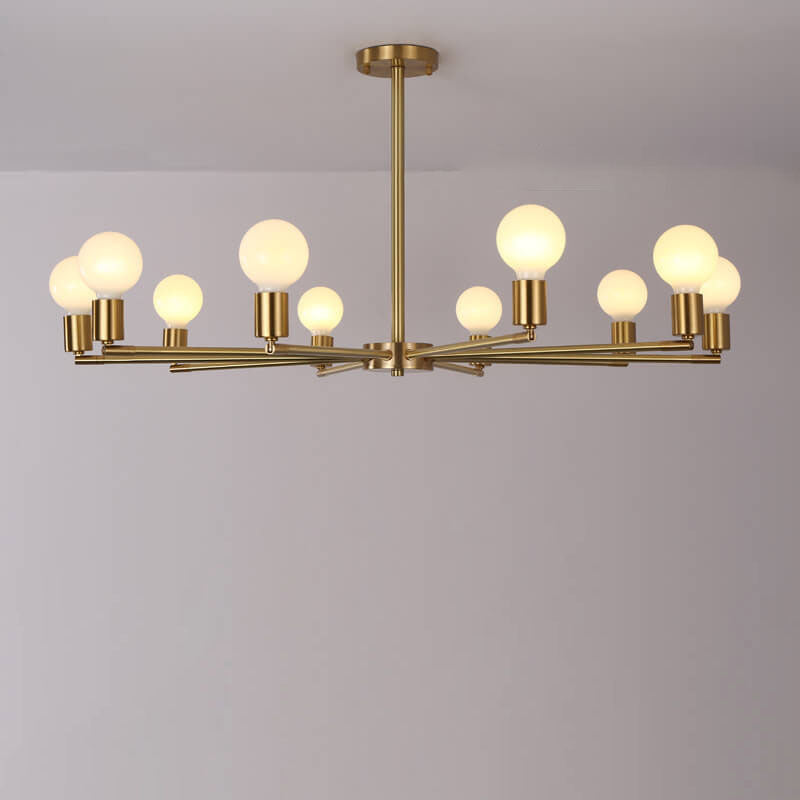 Contemporary Nordic Copper Branch Design 3/4/6/8/10-Light Chandelier For Living Room