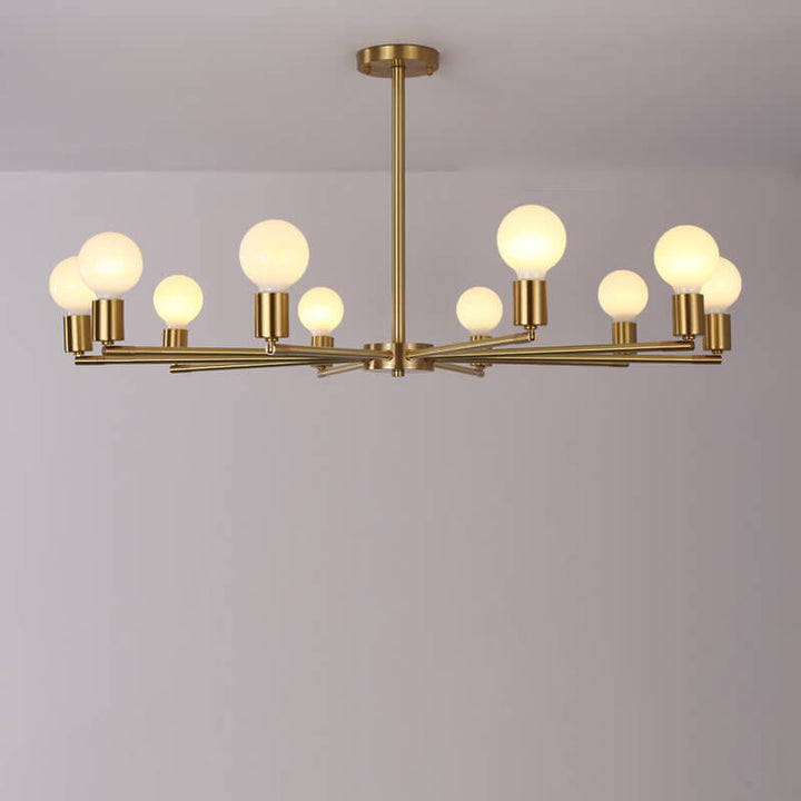 Contemporary Nordic Copper Branch Design 3/4/6/8/10-Light Chandelier For Living Room