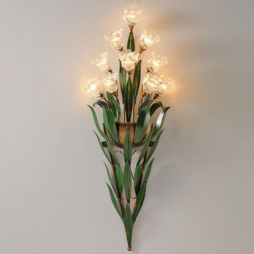 Moderne minimalistische Glasblumen 6/10-Licht Wandleuchte 