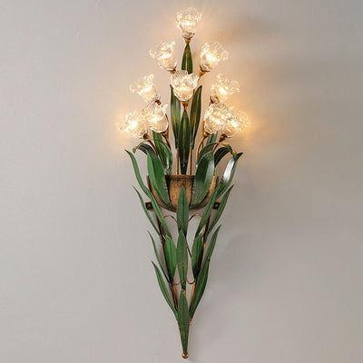 Modern Minimalist Glass Flower 6/10-Light Wall Sconce Lamp