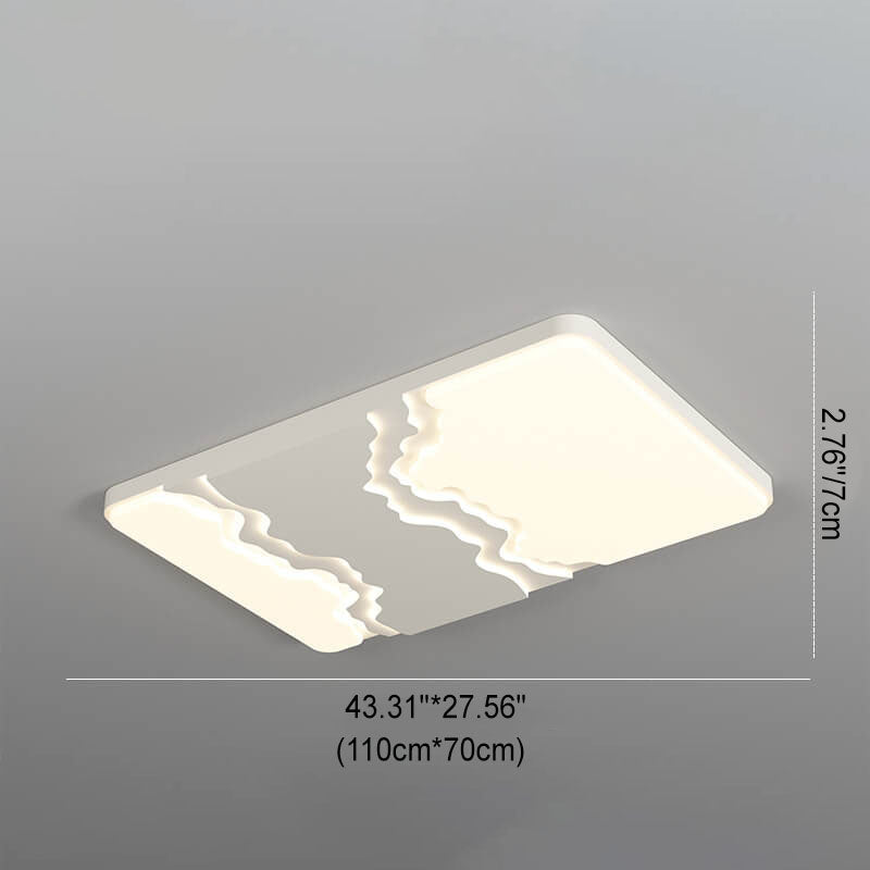 Modern Minimalist Creative Acrylic Wave LED Flush Mount Ceiling Light