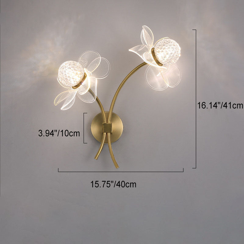 European Creative Lotus Flowers  Acrylic LED Wall Sconce Lamp