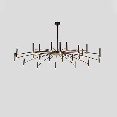 Contemporary Scandinavian Round Radioactive Iron Aluminum 12/24 Light Chandelier For Living Room