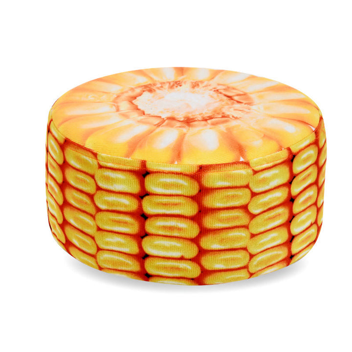Pouf repose-pieds rond en tissu à motif de fruits créatif contemporain pour salon 