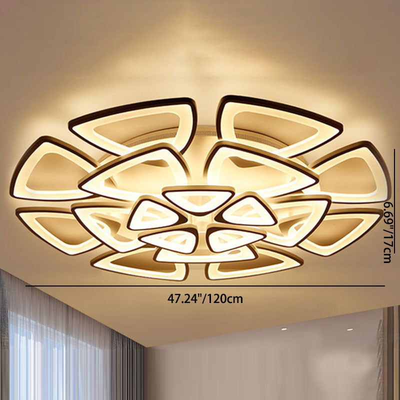 Zeitgenössische kreative Kombination Dreieck Hardware Acryl LED Unterputz Deckenleuchte für Wohnzimmer 