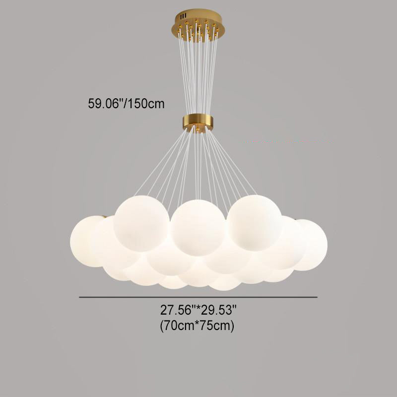 Zeitgenössischer kreativer Mondglas-Kronleuchter mit 7/13/19 Lichtern für Wohnzimmer 