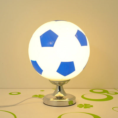 Zeitgenössische kreative Eisenglas Fußball Schatten 1-Licht Tischlampe für Schlafzimmer 