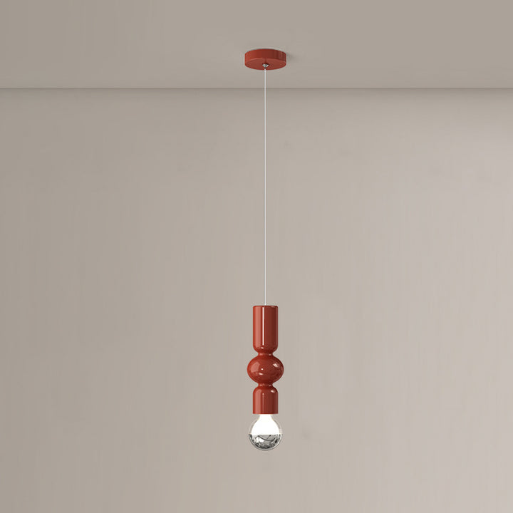 Lampe suspendue LED design potiron en fer crème scandinave contemporain pour chambre 