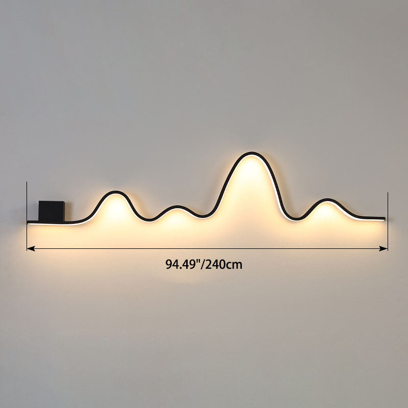 Applique Murale LED en Bande Solaire Imperméable Minimaliste Moderne en Fer Aluminium Silice pour Patio Extérieur 