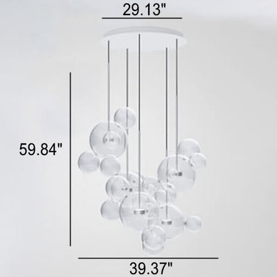 Modern Atom Mickey Head Bubble Glass Ball 1-Light LED Pendant Light
