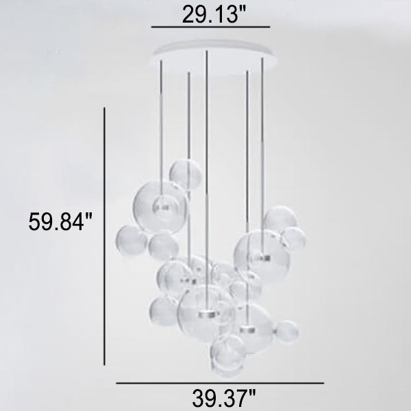 Modern Atom Mickey Head Bubble Glass Ball 1-Light LED Pendant Light
