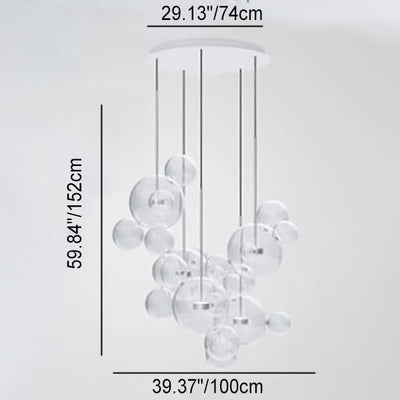 Modern Atom Mickey Head Bubble Glass Ball 1-Light LED Pendant Light