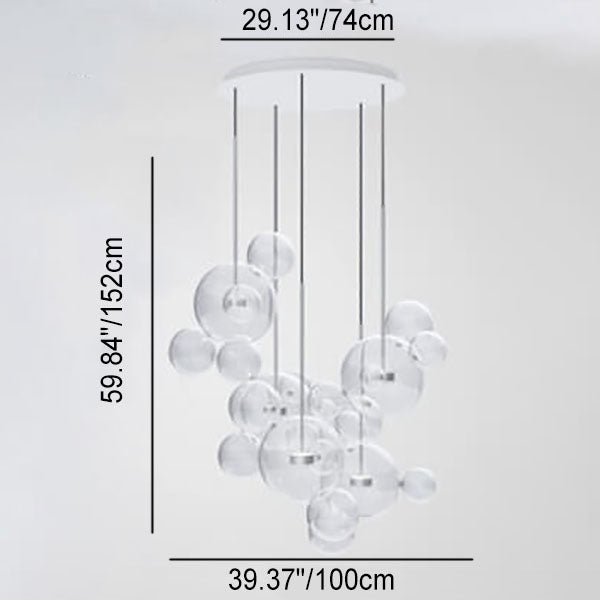 Modern Atom Mickey Head Bubble Glass Ball 1-Light LED Pendant Light