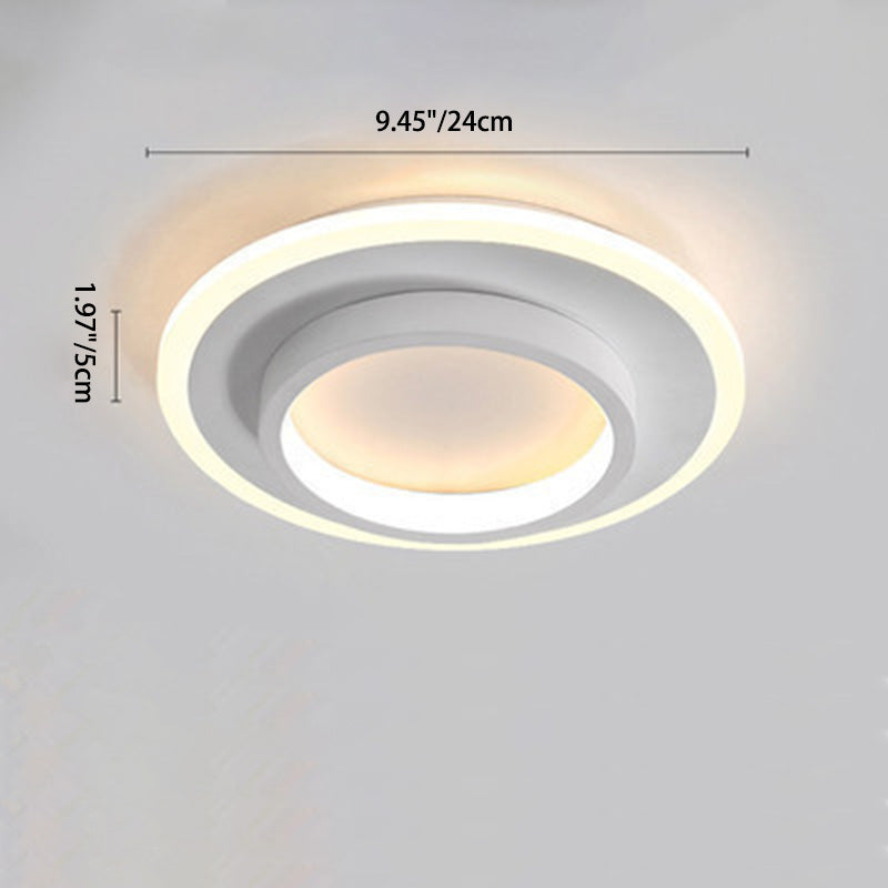 Lumière de plafond LED encastrée en cercle acrylique fer simplicité moderne pour salon 