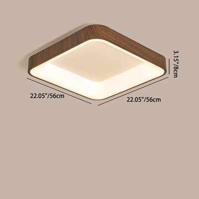 Luz de techo LED de montaje empotrado redonda cuadrada de hierro acrílico chino tradicional para dormitorio 
