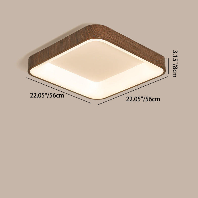 Luz de techo LED de montaje empotrado redonda cuadrada de hierro acrílico chino tradicional para dormitorio 