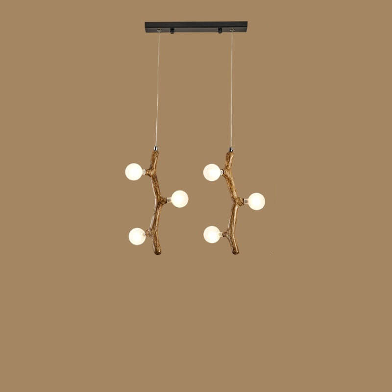 Scandinavian Modern Decorative Tree Branch Hardware Glass 3/5/6/9/15/30 Light Island Light Chandelier