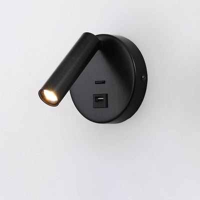 مصباح حائط LED أسطواني دوار من الألومنيوم والحديد بتصميم حديث بسيط لغرفة المعيشة 