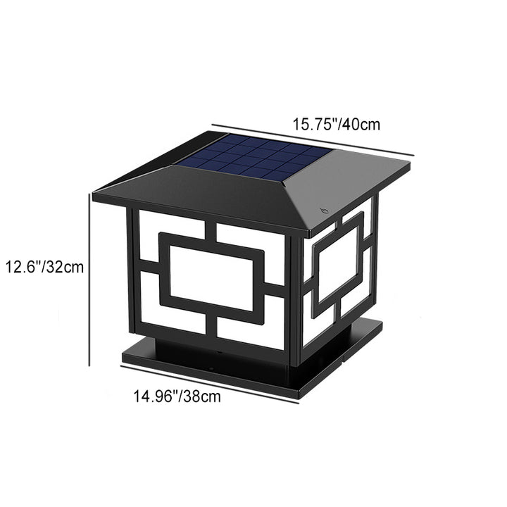 Lanterne carrée en acrylique ABS étanche solaire traditionnelle chinoise, éclairage paysager LED pour extérieur, lumière pour patio extérieur 