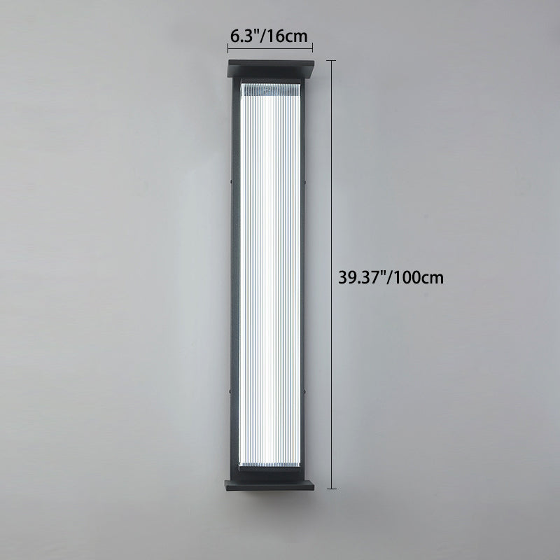 Applique murale LED en acier inoxydable acrylique rectangulaire étanche minimaliste moderne pour patio extérieur 