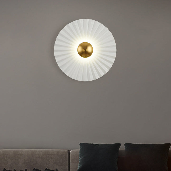 Applique murale LED contemporaine créative ronde à bord festonné pour salon 