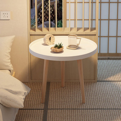 Table d'appoint ronde en bois PP PVC scandinave contemporaine 1/2 niveau pour salon 