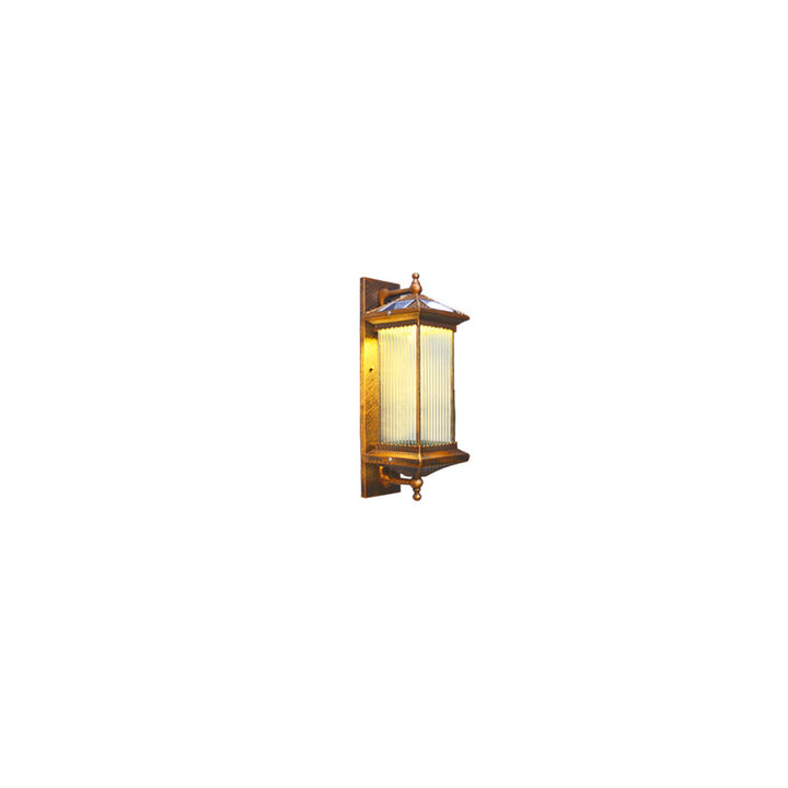 Applique murale extérieure contemporaine en aluminium et verre cuboïde 1 lumière étanche à l&