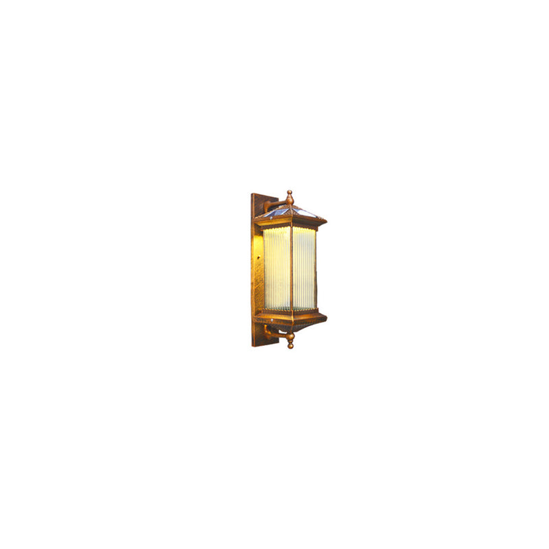 Zeitgenössische Einfachheit Solar Wasserdichte Aluminium Glas Quader 1-Licht Außen Wand Leuchte Lampe Für Garten 