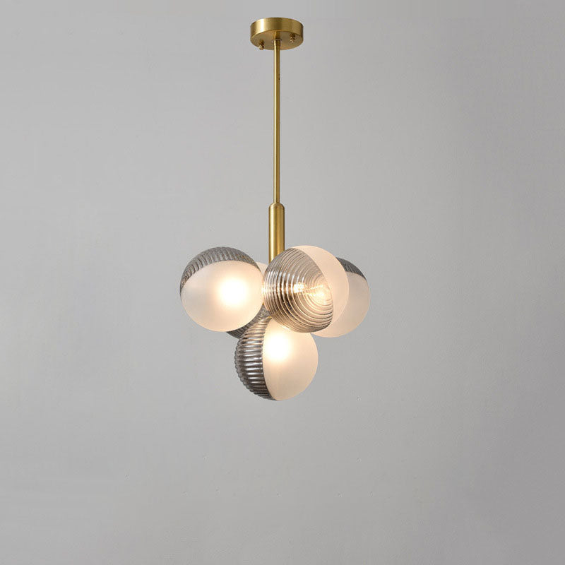 Zeitgenössische kreative Orb Traube Eisen Glas 1/5/13 Licht Kronleuchter für Wohnzimmer 