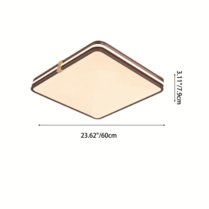 Moderna Minimalista Redonda Cuadrada de Aluminio Acrílico LED de Montaje Empotrado para Techo en Dormitorio 