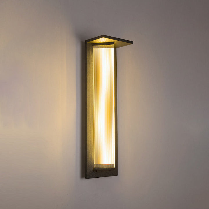 Zeitgenössische Einfachheit Edelstahl Acryl Schatten LED Wasserdichte Wand Leuchte Lampe Für Outdoor Terrasse 